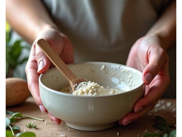 Hender som blander naturlige ingredienser